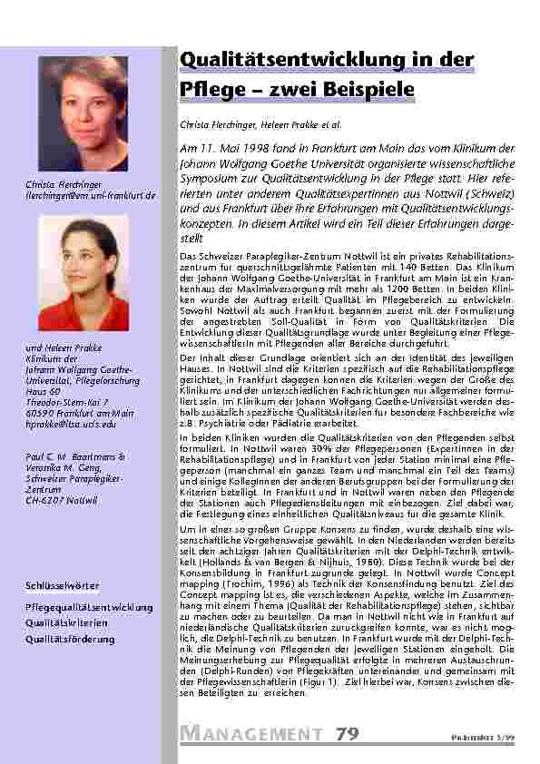 Qualitätsentwicklung in der Pflege – zwei Beispiele