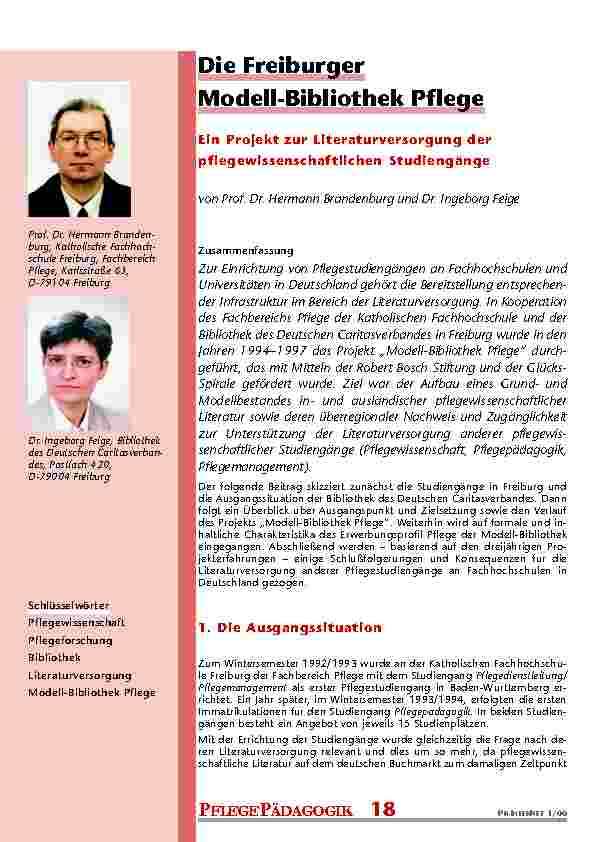 Die Freiburger Modell-Bibliothek Pflege