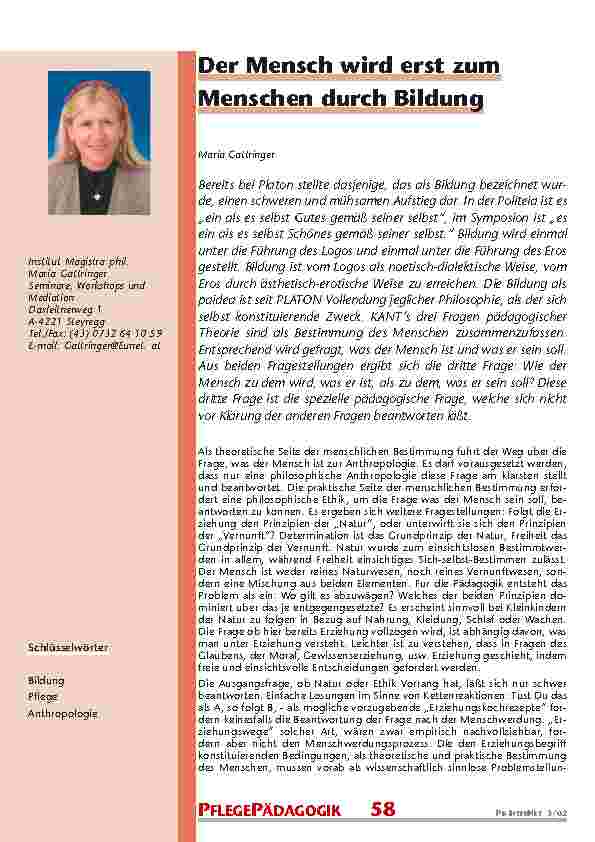 Der Mensch wird erst zum Menschen durch Bildung