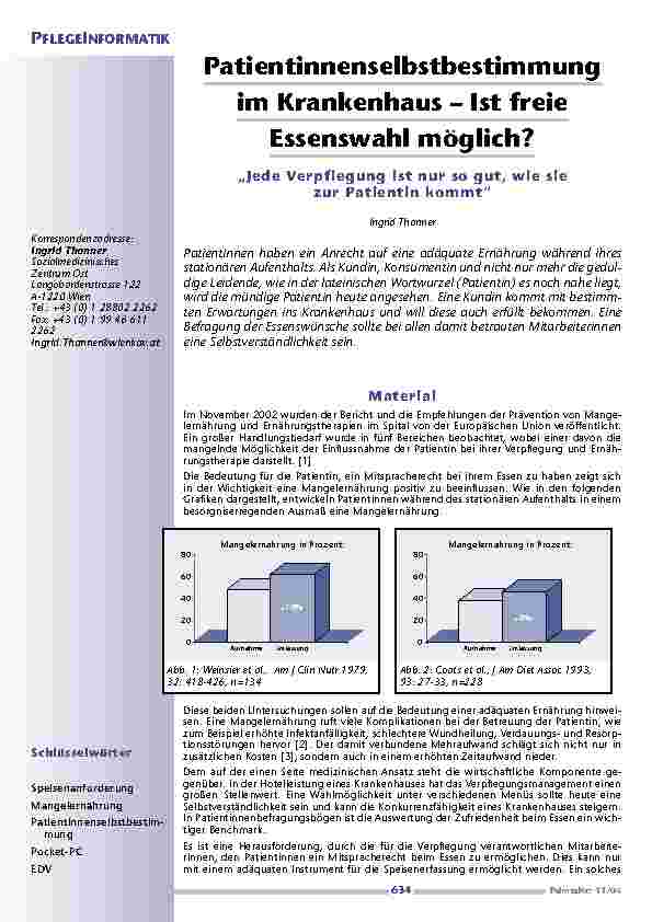 Patientinnenselbstbestimmungim Krankenhaus – Ist freieEssenswahl möglich?