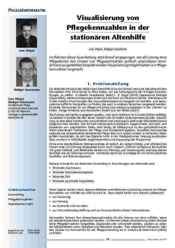 Visualisierung vonPflegekennzahlen in derstationären Altenhilfe