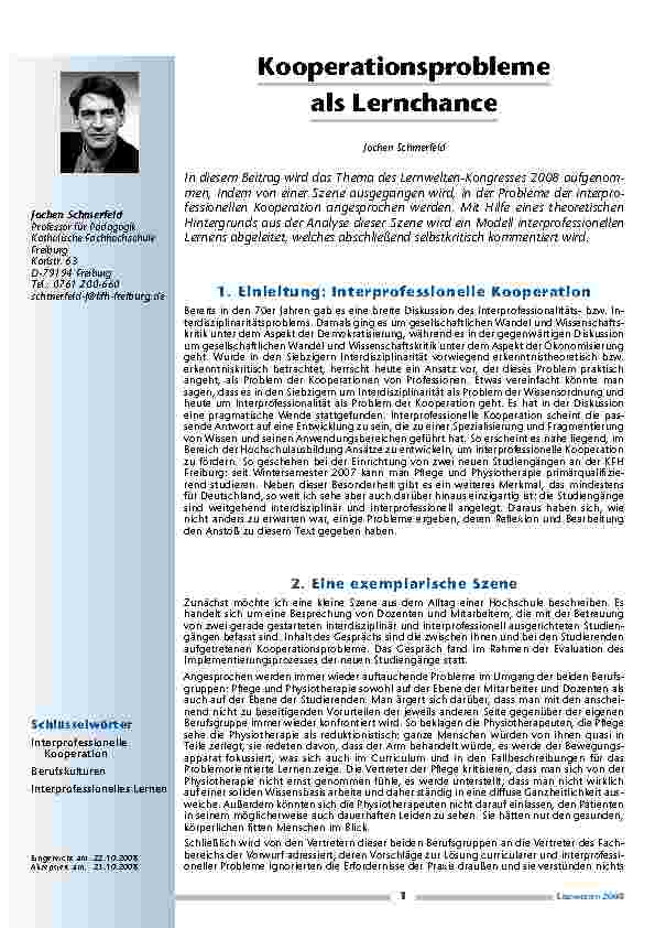 Kooperationsprobleme als Lernchance