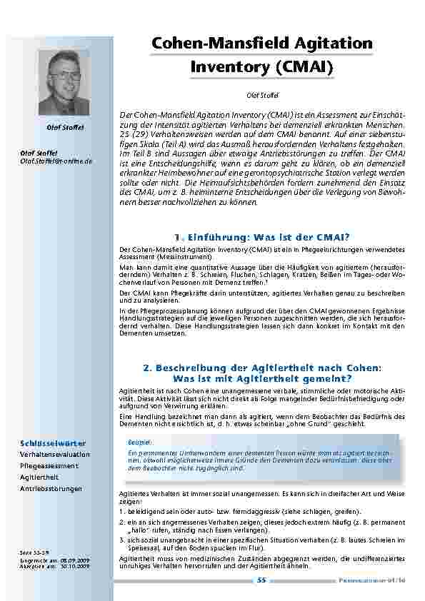 Cohen-Mansfield Agitation Inventory (CMAI)