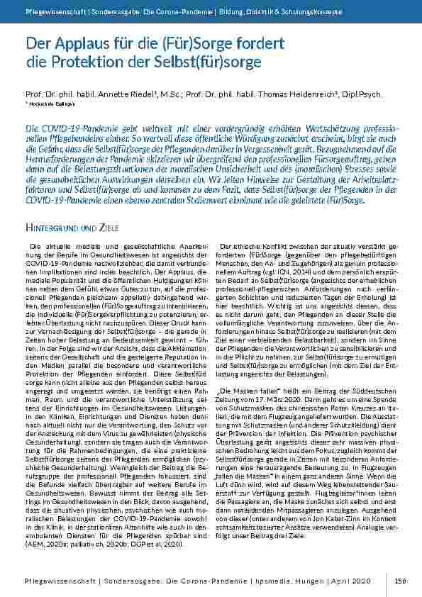 Der Applaus für die Fürsorge fordert die Protektion der Selbstfürsorge.