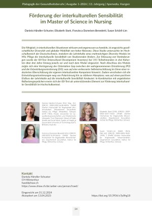 [doc_571001] Förderung der interkulturellen Sensibilität im Master of Science in Nursing