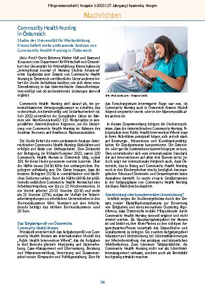 [doc_324946] Nachrichten Community Health Nursing in Österreich