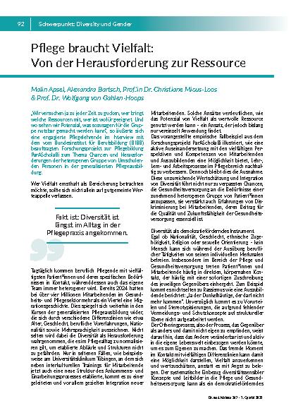 Pflege braucht Vielfalt: Von der Herausforderung zur Ressource