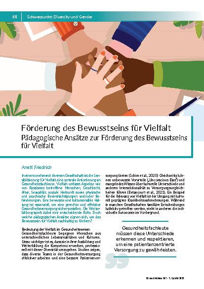 Förderung des Bewusstseins für Vielfalt. Pädagogische Ansätze zur Förderung des Bewusstseins für Vielfalt