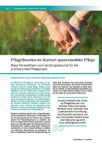 Pflegetheorien im Kontext queersensibler Pflege. Neue Perspektiven und Handlungsimpulse für die professionelle Pflegepraxis