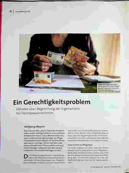 Ein Gerechtigkeitsproblem: Debatte über Begrenzung der Eigenanteile für Heimbewohnerinnen