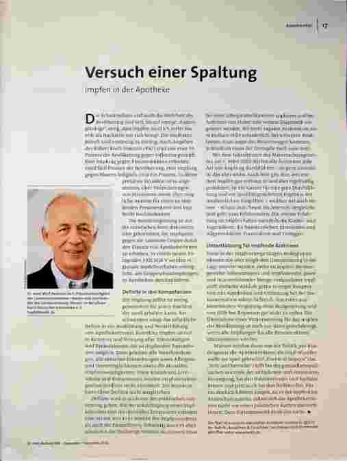 Versuch einer Spaltung: Impfen in der Apotheke