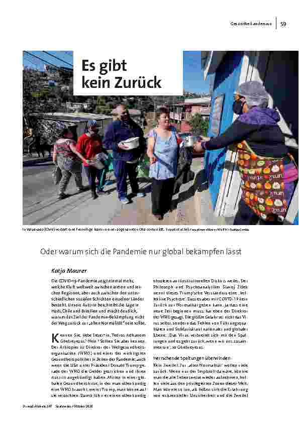 Es gibt kein Zurück. Oder warum sich die Pandemie nur global bekämpfen lässt.