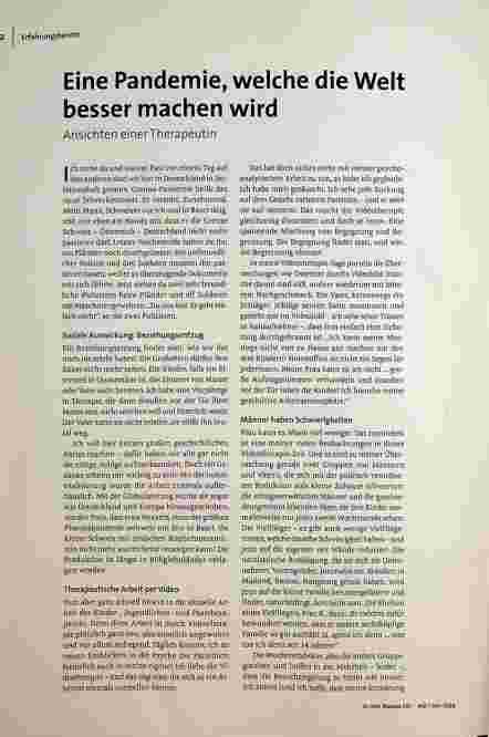 Eine Pandemie, welche die Welt besser machen wird.