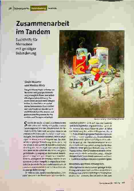 Zusammenarbeit im Tandem Suchthilfe für Menschen mit geistiger Behinderung