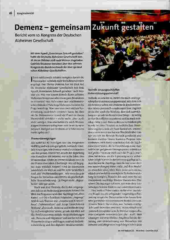 Demenz gemeinsam Zukunft gestalten