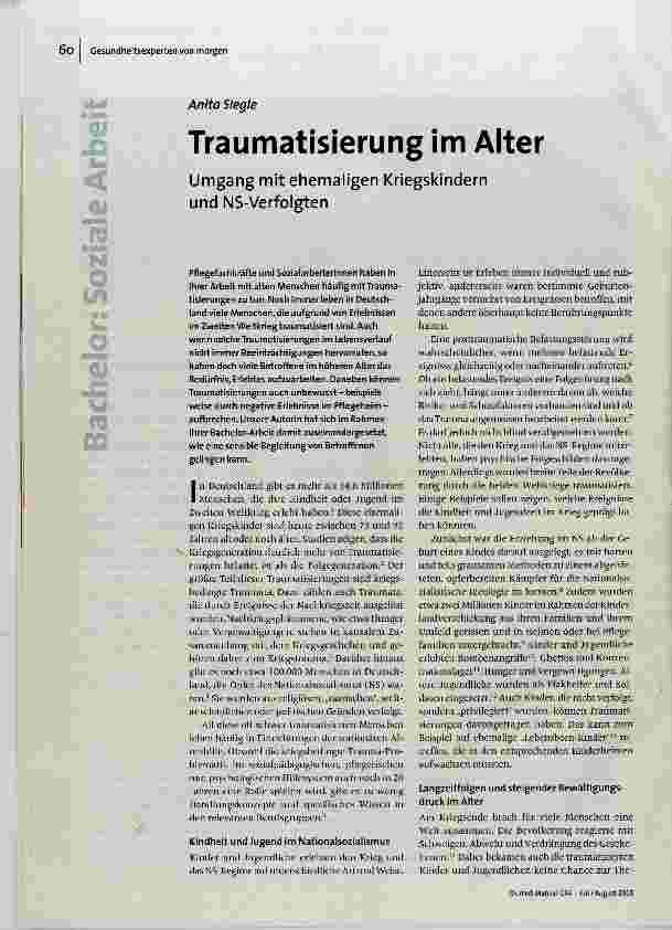 Traumatisierung im Alter