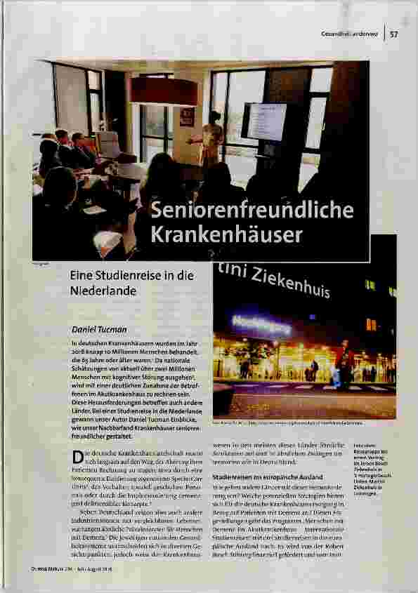 Seniorenfreundliche Krankenhäuser