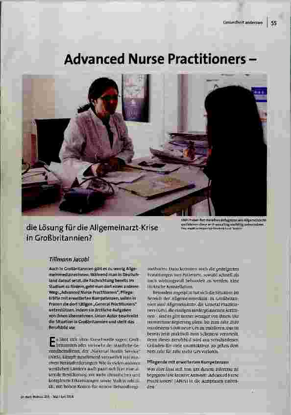 Advanced Nurse Practitioners-die Lösung für die Allgemeinarzt-Krise in Großbritannien?