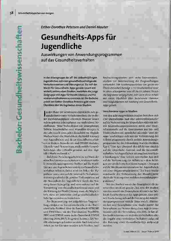 Gesundheits-Apps für Jugendliche