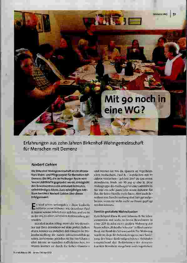 Mit 90 noch in eine WG?