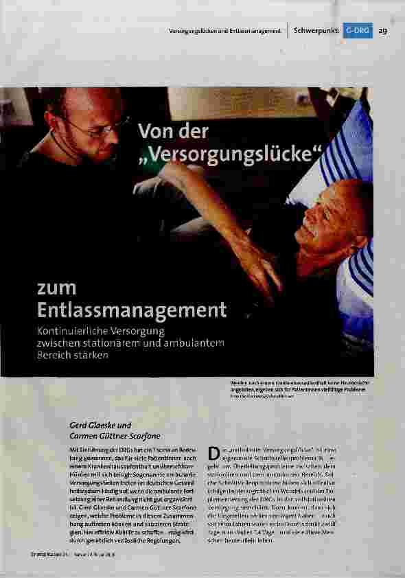 Von der Versorgungslücke zum Entlassungsmanagement