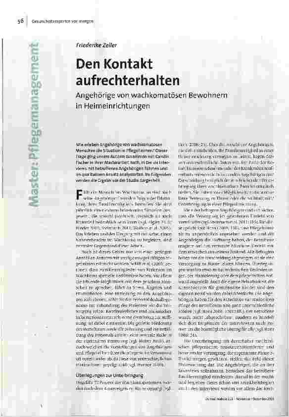 Den Kontakt aufrechterhalten