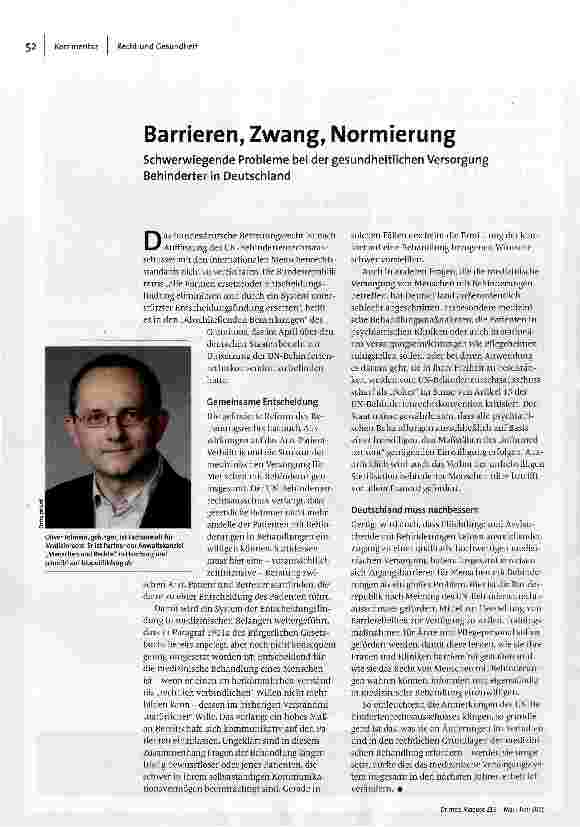 Barrieren, Zwang, Normierung