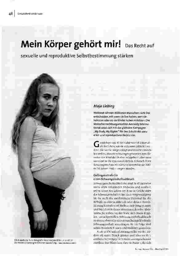 Mein Körper gehört mir! Das sexuelle und reproduktive Selbstbestimmung stärken