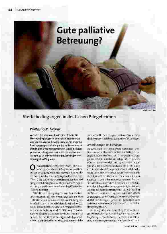 Gute palliative Betreuung?