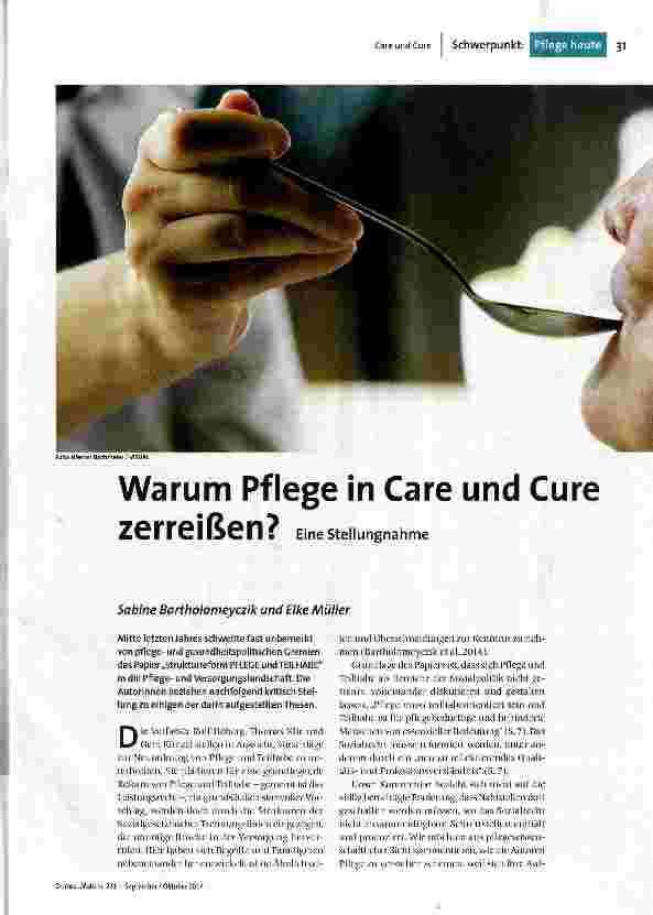 Warum Pflege in Care und Cure