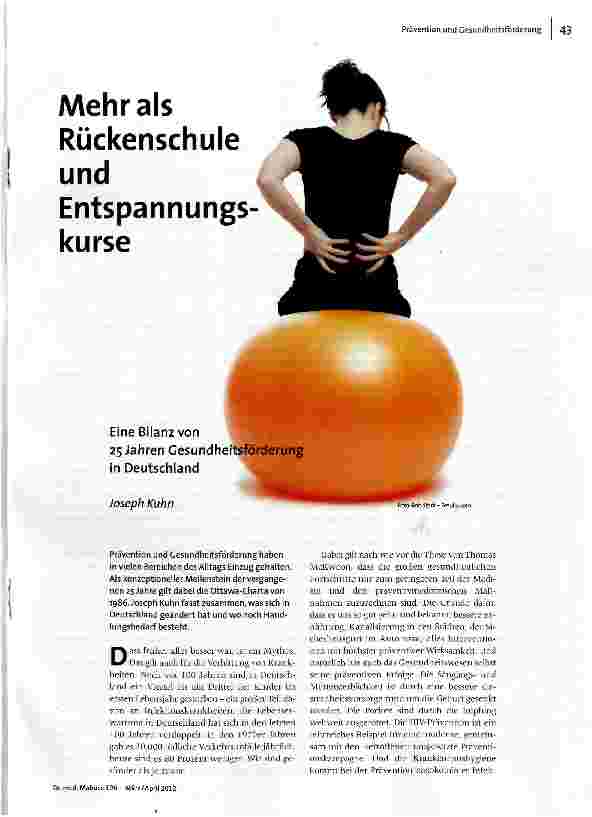 Mehr als Rückenschule und Entspannungskurse