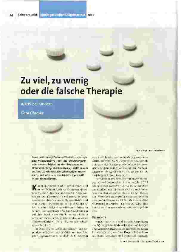 Zu viel, zu wenig oder die falsche Therapie
