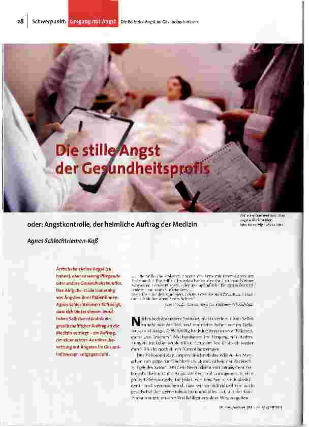 Die stille Angst der Gesundheitsprofis