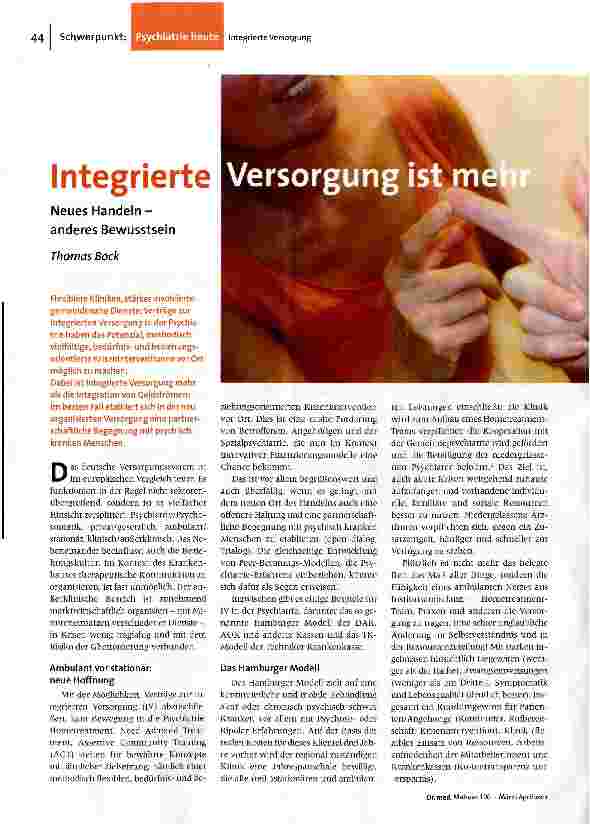 Integrierte Versorgung ist mehrNeues Handeln-anderes Bewusstsein