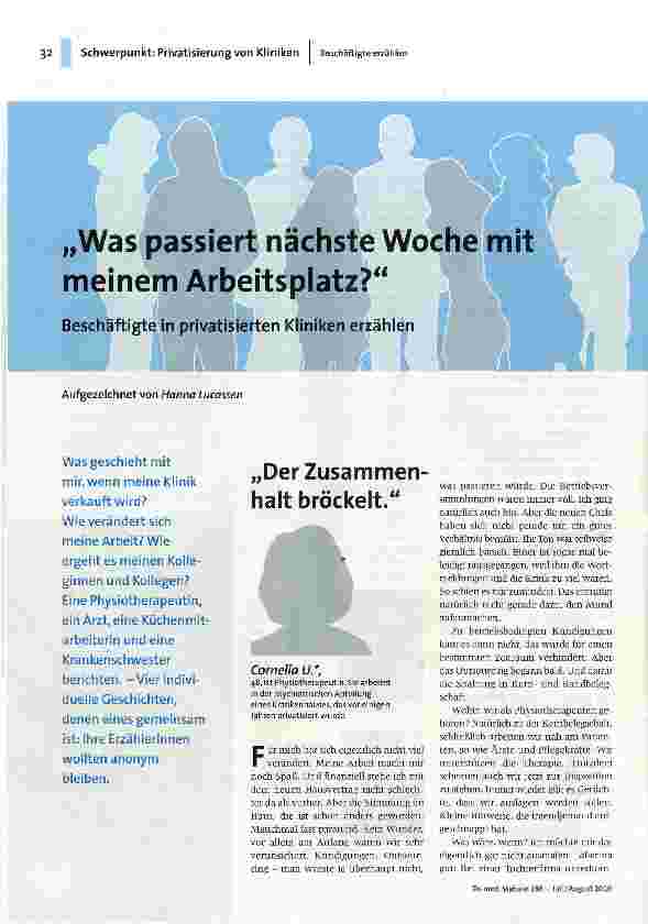 „Was passiert nächste Woche mit meinem Arbeitsplatz?