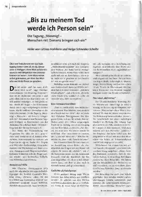 Bis zu meinem Tod werde ich Person sein
