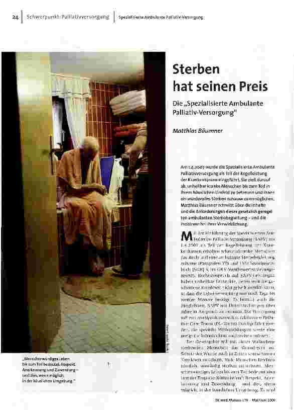 Sterben hat seinen Preis