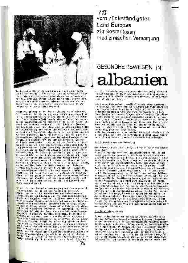 Gesundheitswesen in Albanienvom rückständigsten Land Europas zur kostenlosen medizinischen Versorgung