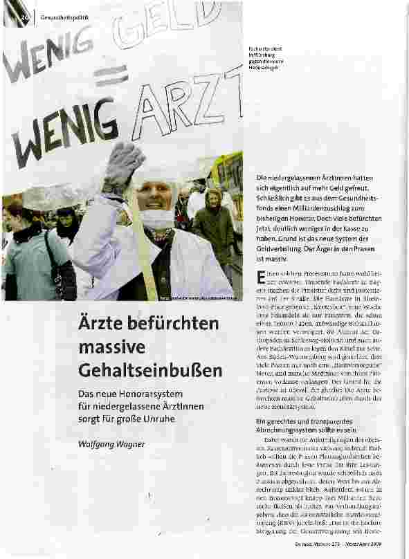 Ärzte befürchten massive Gehaltseinbußen