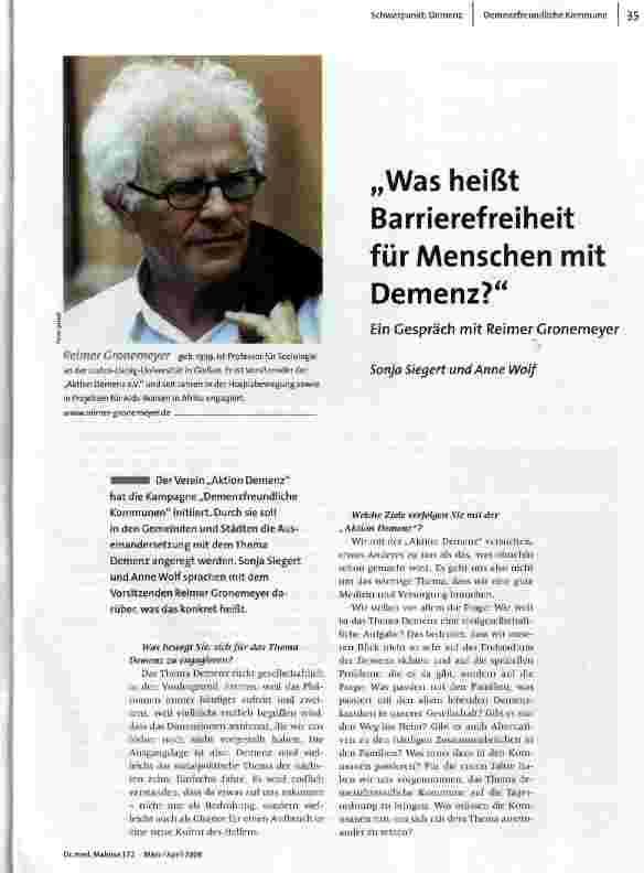 Was heißt Barrierefreiheit für Menschen mit Demenz