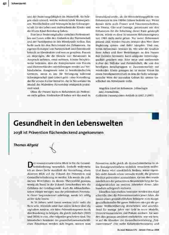 Gesundheit in den Lebenswelten