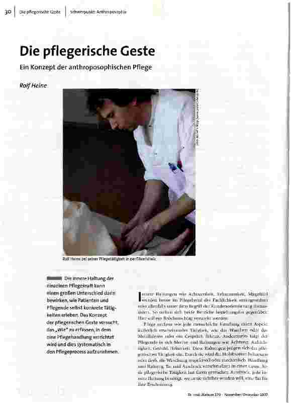 Die pflegerische Geste
