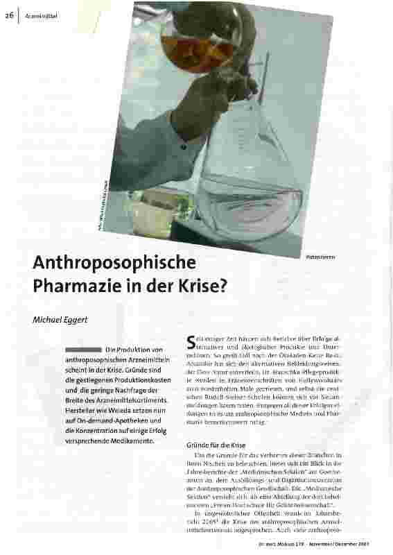 Anthroposophische Pharmazie in der Krise?