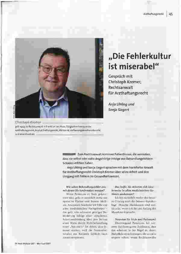 Die Fehlerkultur ist miserabel