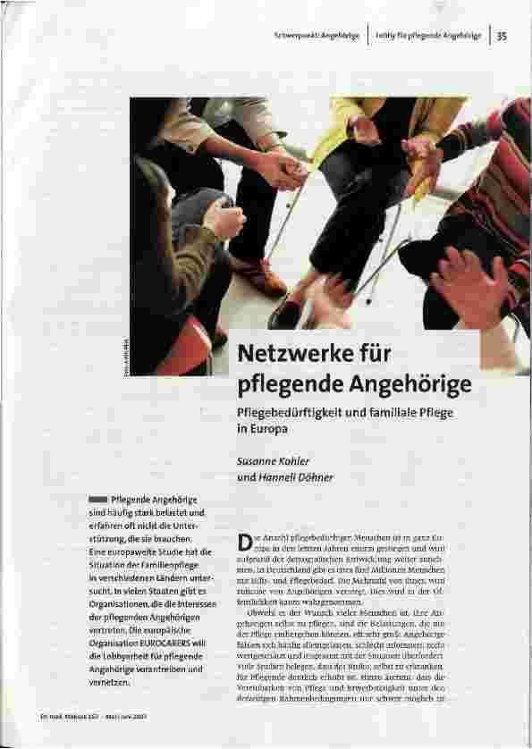 Netzwerke für pflegende Angehörige