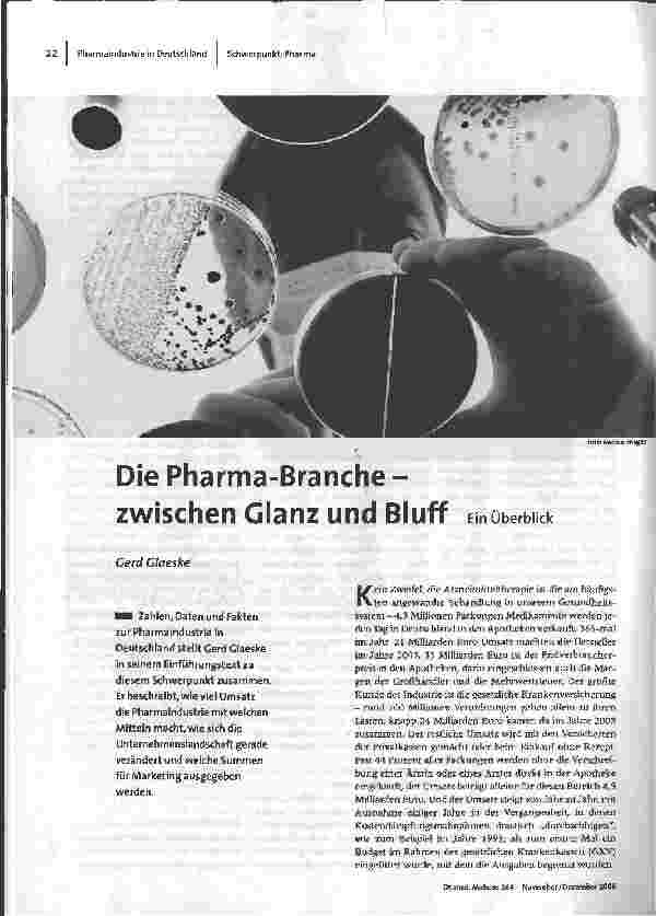 Die Pharma-Branche - zwischen Glanz und Bluff. Ein Überblick