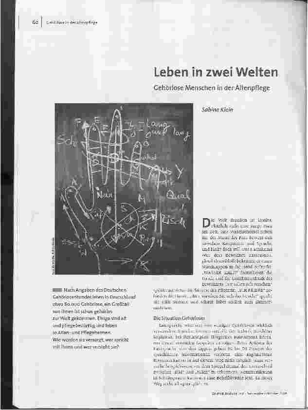 Leben in zwei Welten - Gehörlose Menschen in der Altenpflege