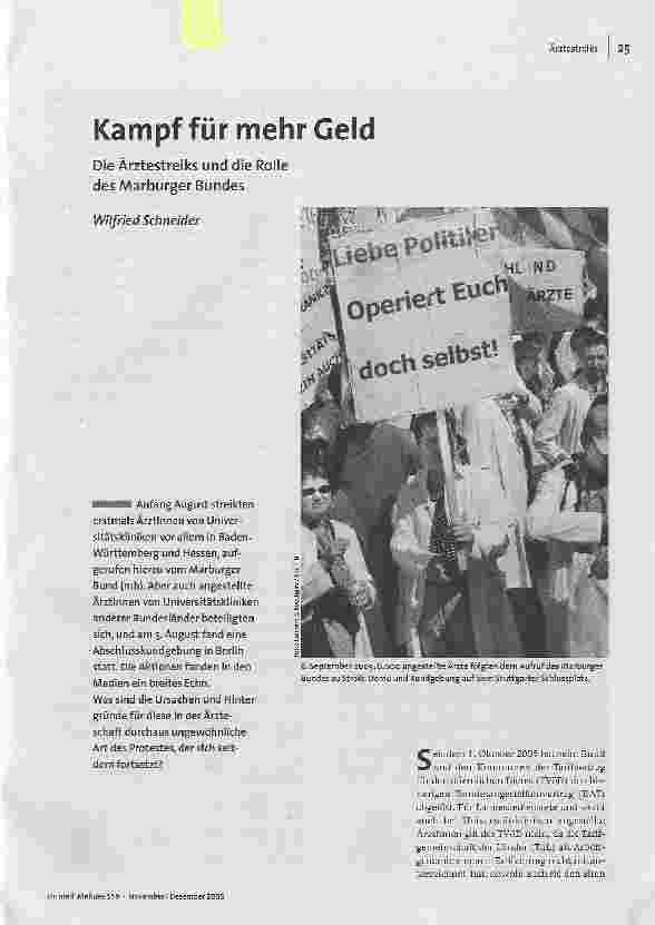 Kampf für mehr GeldDie Ärztestreiks und die Rolle des Marburger Bundes