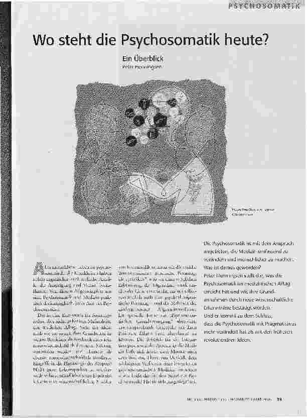 Wo steht die Psychosomatik heute?Ein Überblick