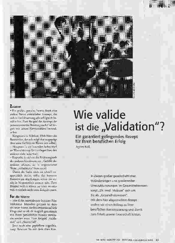 Wie valide ist die Validation?Ein garantiert gelingendes Rezept für Ihren beruflichen Erfolg